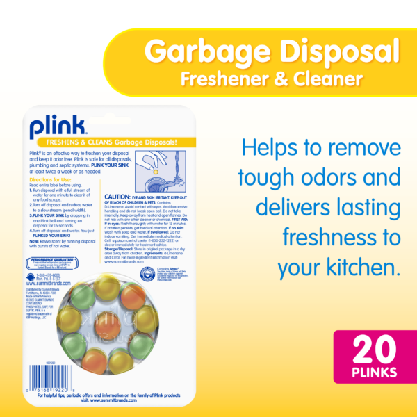 Plink garbage disposal cleaner