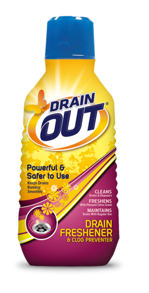 Drain OUT Drain Freshener & Clog Preventer Package Front; 16 fl oz; SKU DOF01B