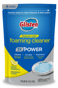 Glisten Disposer Care - Foaming Garbage Disposal Cleaner Package Front; SKU DP01T-PB