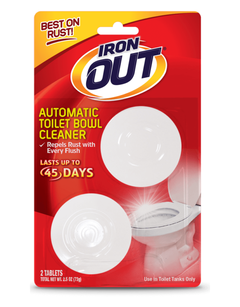 Iron OUT® Automatic Toilet Bowl Cleaner 2-use Package Front; SKU AT01C