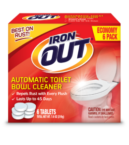Iron OUT Automatic Toilet Bowl Cleaner Package Front; 6 use; SKU AT06B