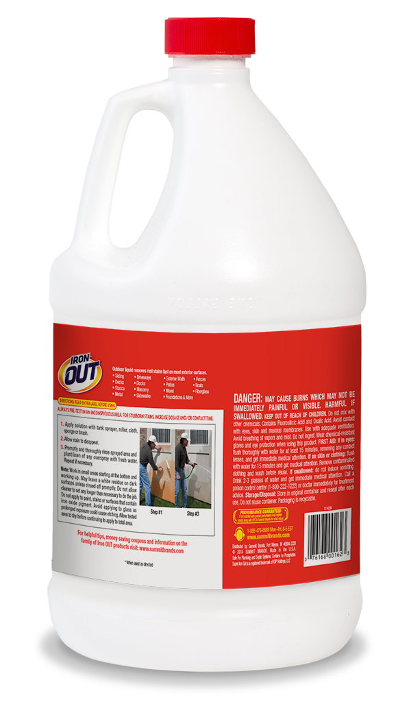 Iron OUT Liquid Rust Stain Remover, Pre-mixed, Quickly Removes Rust Stains,  1 Gallon