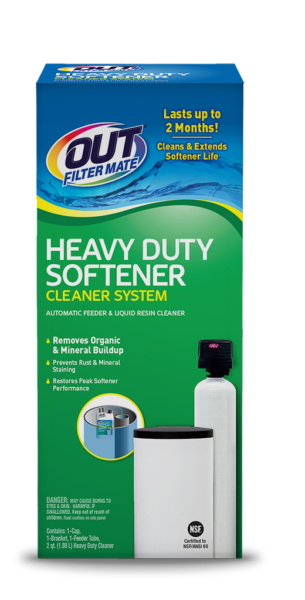 OUT Filter Mate Heavy Duty Water Softener Cleaner System Kit Package Front; SKU HD11K1