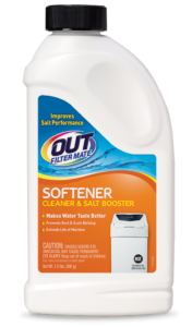 OUT Filter Mate Water Softener Cleaner & Salt Booster Package Front; For Water Softener Maintenance; SKU TO31B