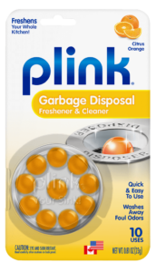Plink® Garbage Disposal Freshener & Cleaner – Citrus Orange Scent package