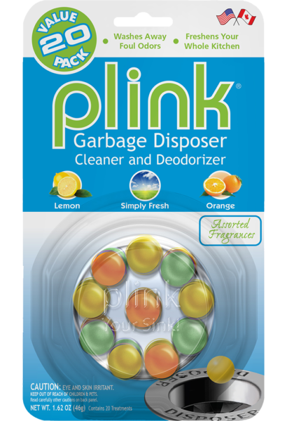 Plink Garbage Disposal Cleaner Deodorizer Disposer 20 Pack Simply Fresh Clean