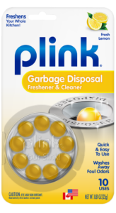 Plink Garbage Disposal Freshener & Cleaner Fresh Lemon Package Front; 10 use; SKU PLM01B