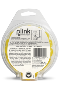 Plink Garbage Disposal Freshener & Cleaner Fresh Lemon Package Back; 40 use; SKU PLM40B