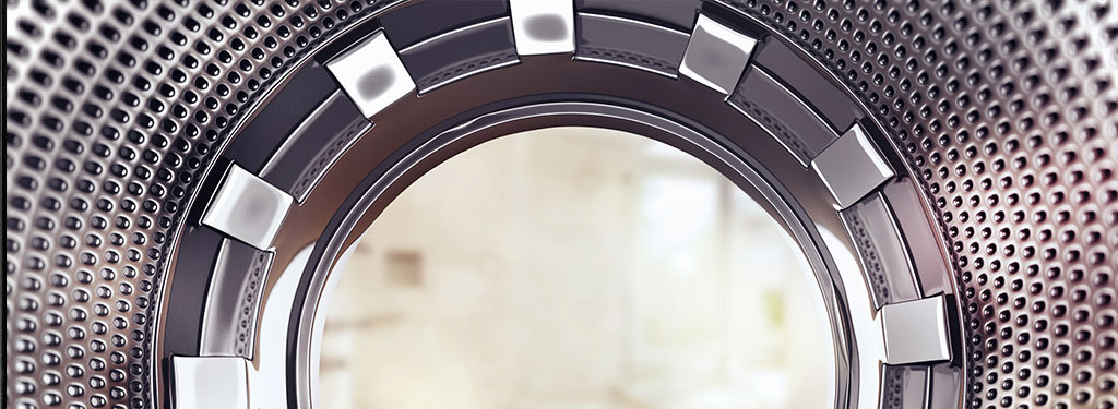 Stainless steel washing machine drum - example application of Glisten<sup>®</sup> Washer Magic<sup>®</sup> Cleaner & Deodorizer