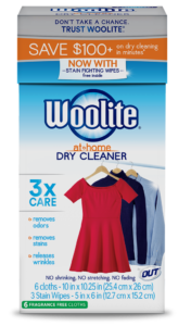 Woolite At-Home Dry Cleaner Fragrance Free Package Side; 6 cloth; SKU DCSFF01B