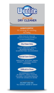 Woolite At-Home Dry Cleaner Fresh Scent Package Side; 14 cloth; SKU DCS14B