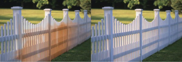 Picket Fence rust stain Before and After using iron out rust stain remover