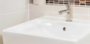 clean white bathroom sink