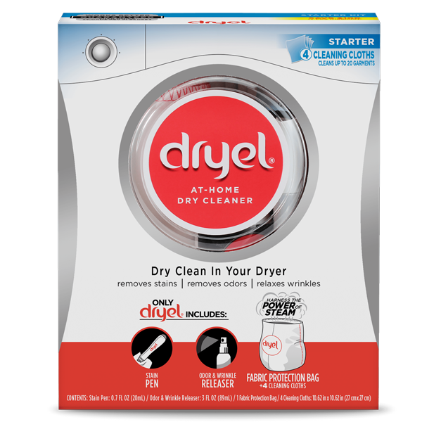 Dryel's Starter Kit has everything you need to clean at your clothes like a  pro, at home: 4 cleaning cloths, stain pen, and odor & wrinkle… | Instagram